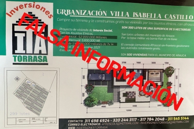 COMUNICADO DE PRENSA  Idear advierte sobre posible estafa con predios de su propiedad