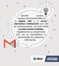 COMUNICADO - Idear presenta fallas en sus canales virtuales
